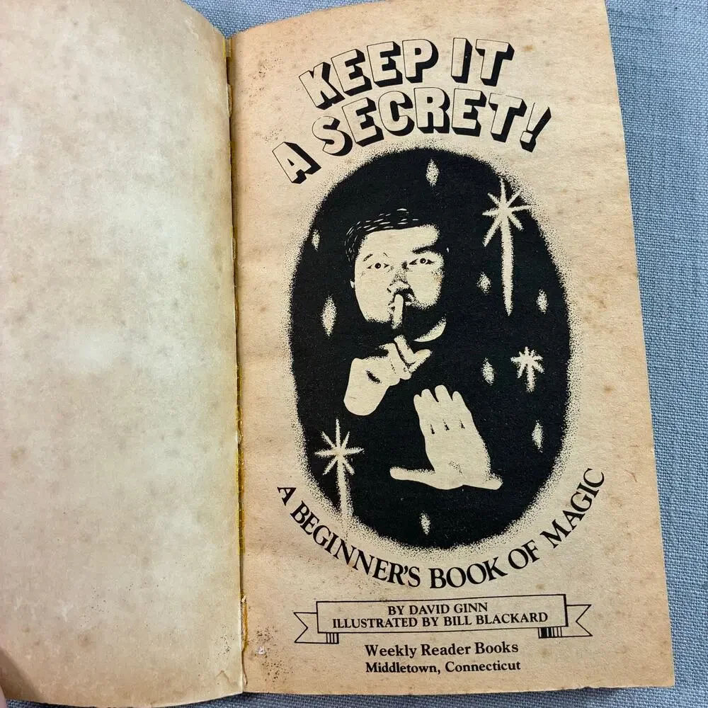 Vintage 1980 Keep It A Secret David Ginn Beginner Magic Trick Weekly Reader Book